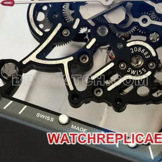 Richard Mille1:1replica watch R factory hollow plate gray rubber model RM055front live photo