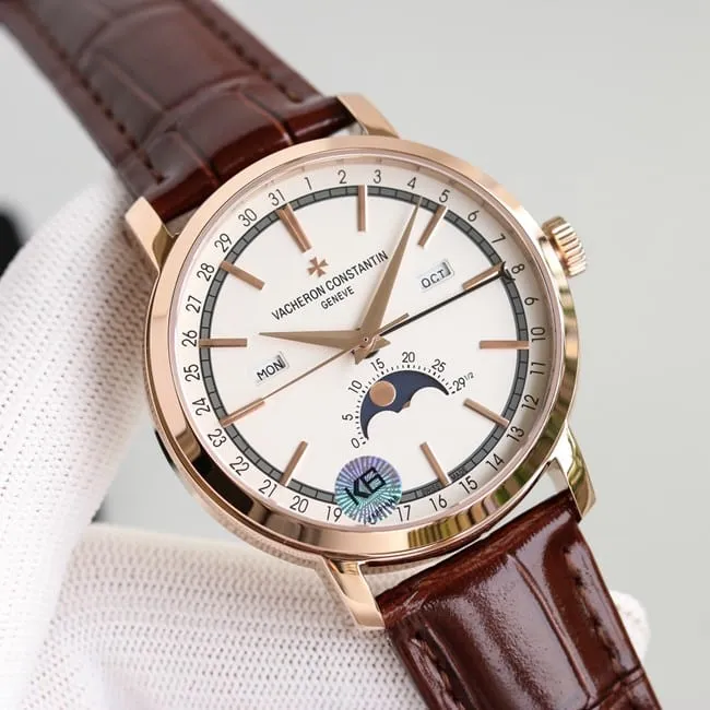 top-tier Vacheron Constantin limited collection series rose gold steel case front view