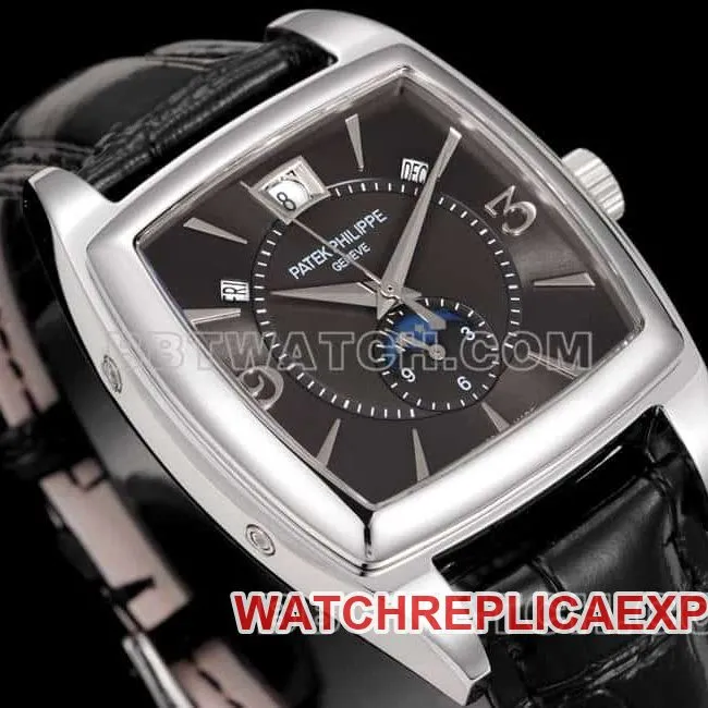 TW factory Patek Philippe complex timepiece top-tier dark gray plate leather strap model 5135front live photo