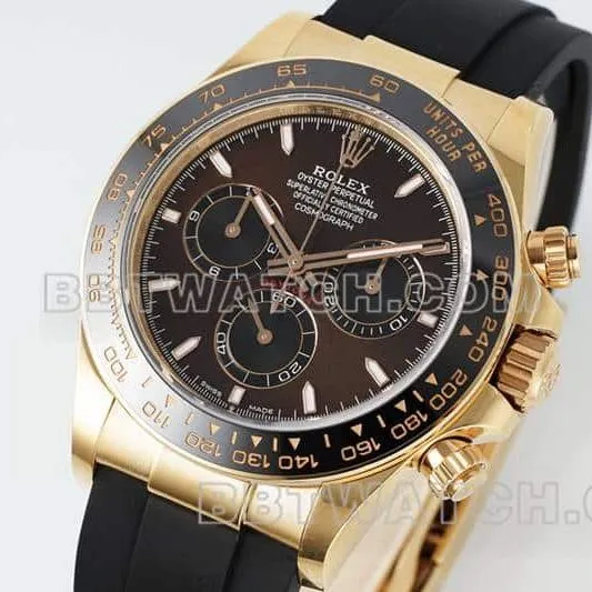 APS factory Rolex Daytona brown disk rose gold rubber model 116515 front live photo