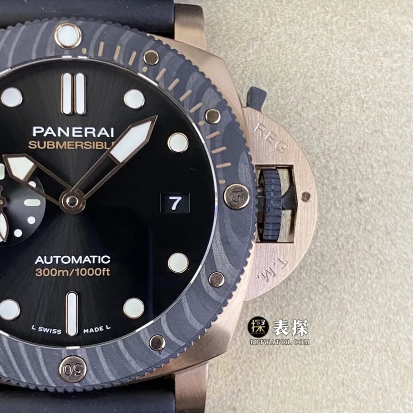 SBF factory Panerai sneak PAM01070 top-tier watch men's black dial rubber model pictures and prices front live photo