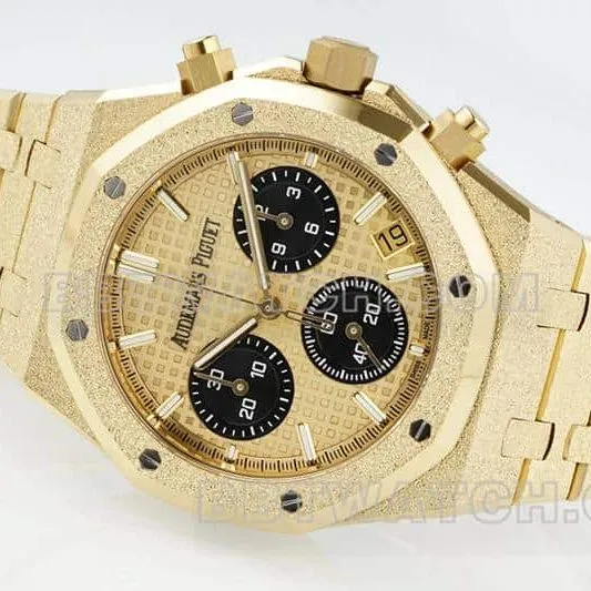 APS factory Audemars PiguetRoyal Oaktop-tier gold plate chronograph frost gold 26240front live photo