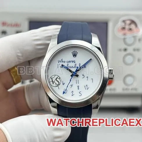1:1replica watch magnetic type VS FactoryRolexwhite dial rubber type front live photo