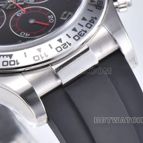 Factory C Rolex Daytona Red Devil rubber strap model 116519-0104side live photo
