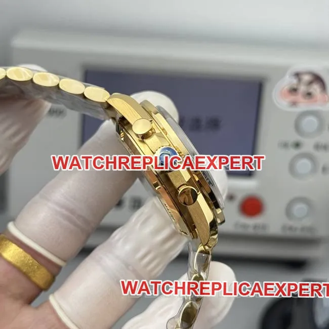 collectible watch Speedmaster N1 factory Omega gold plate yellow goldsteel bracelet model front live photo