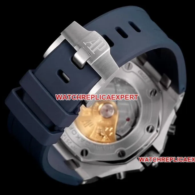 TW factory Audemars PiguetRoyal Oak offshore type 1:1top-tier replicablue dial rubber model 26470front live photo