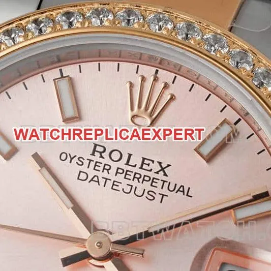 ARF FactoryRolex log super clonerose gold plate diamond bezel31mm gold three grid link 278381front live photo
