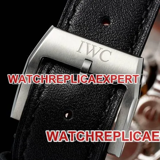 IWC1:1replica watch RMS factory pilot blue dialtourbillon mechanical leather strap model front live photo