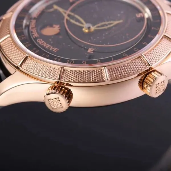 Patek Philippe1:1 watch complex function starry sky series 5106R/5102/6104rose goldblack dial front view