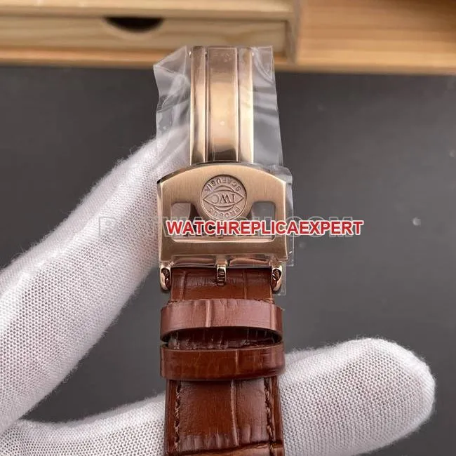 collectible watch Portugal APS factory IWC perpetual calendar gray plate rose goldside live photo