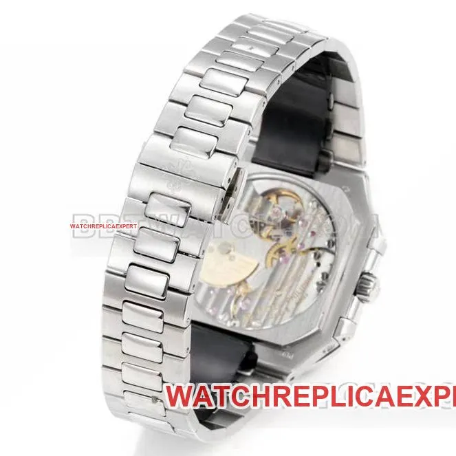 Patek Philippe1:1replica watch 3k factory 45mm black white dial240psmovementsteel bracelet model 5822front live photo