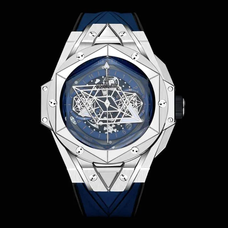 HublotHublotreplica watch new BigBangSangBleuII tattoo men's mechanical watch front view