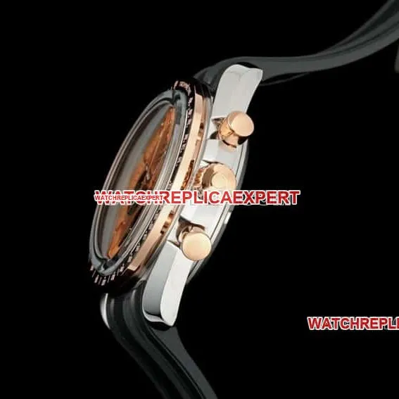Omega Speedmaster top imitation pink gold plate rubber models 310.20.42.50.99.001 front real picture