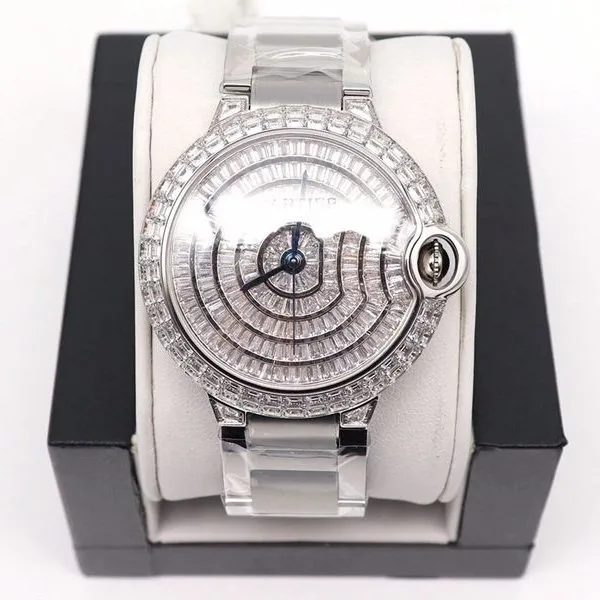 Cartier collectible watches Cartier Blue Balloon Square Diamond Full Star Watch Detailed Pictures