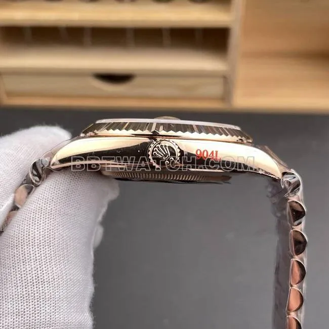 top-tier watch QF factory RolexDay-Date olive green dialrose gold40mmside live photo