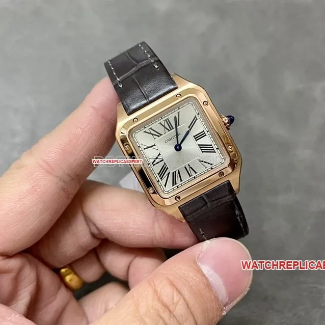 F1 factory Cartier Santos super A silver plate rose gold small WGSA0022 front real picture