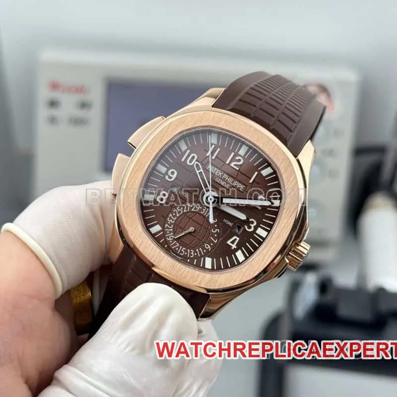 PP factory Patek PhilippeAQUANAUT1:1super brown disc grenade dual time zone 5164front live photo