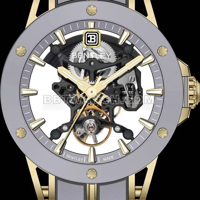 1:1replica watch Bentley BL-62 peak gray rubber braceletfront live photo
