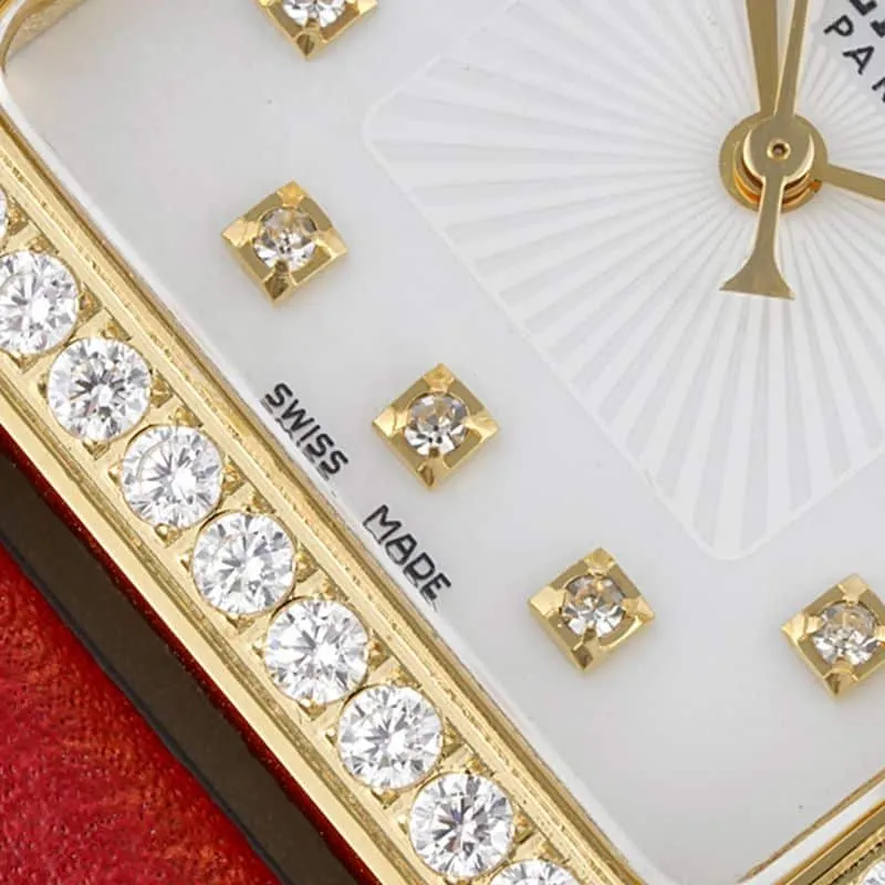 Hermès top-tierhigh-quality watch HeureH three-hand series ladies leather strapwhite dial gold watch detail shots
