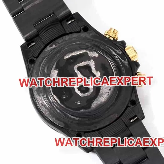 TW factory Rolex Daytona top-tier carbon fiber hollow plate black steel bracelet front live photo