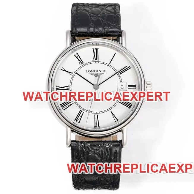 Longinestop-tier watch XC factory elegant 40mm white dialL888 mechanical movementleather strap model front live photo