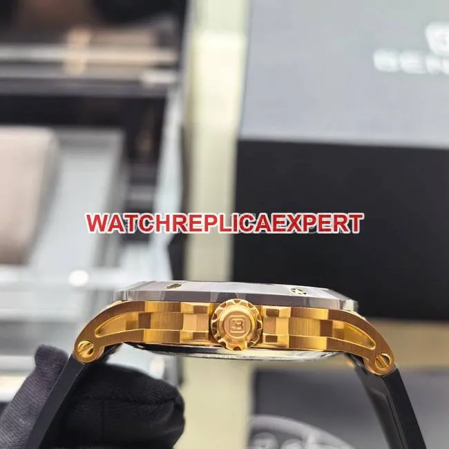 1:1replica watch Bentley BL-62 peak gray rubber braceletfront live photo