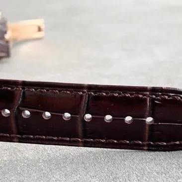 top-tier replicaPatek Philippe watch men's white dial brown belt super complex function chronograph series fully automatic movementleather strapleather strap picture