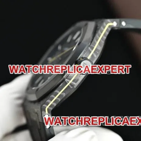 1:1replica watch Royal OakDiW factory Audemars Piguet carbon fiber yellow needle 15500side live photo