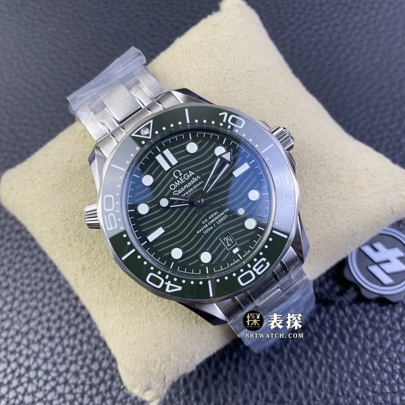 ZF FactoryOmegaSeamaster1:1super watch men's green dialsteel bracelet picture and price front live photo