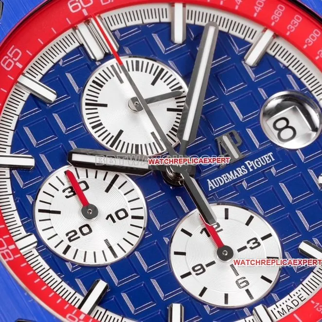 TW factoryTW factory Audemars PiguetRoyal Oak offshore type 1:1super cloneblue dial red inner bezel26400front live photo