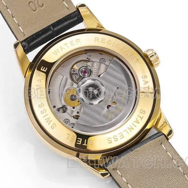 AD factory Longines classic replica1:1top-tier replicaguilloché dialyellow goldleather strap front live photo