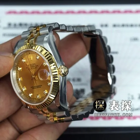 RolexDatejusttop-tier watch gold disc steel bracelet model pictures and pricesside live photo