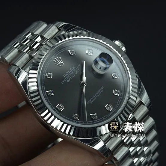 JVS FactoryRolex log watch men's black dialsteel bracelet pictures and prices front live photo