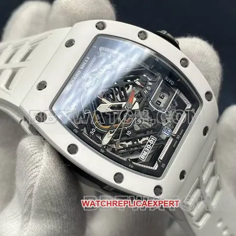 collectible watch Richard MilleRM30-01 white ceramicfront live photo