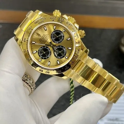 Rolextop-tier watch men's gold plate gold band Daytona series mechanical watch front view