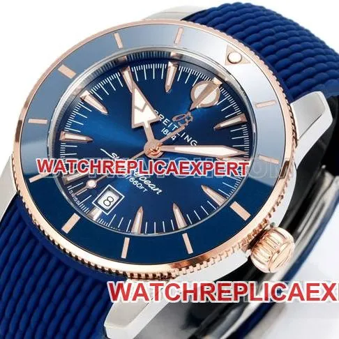 collectible watch BreitlingBLS factory super ocean culture blue dial rubber braceletfront live photo
