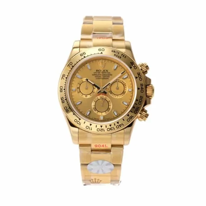 Top-tier watch Rolex men's gold plate Cosmograph Daytonasteel bracelet watch front view
