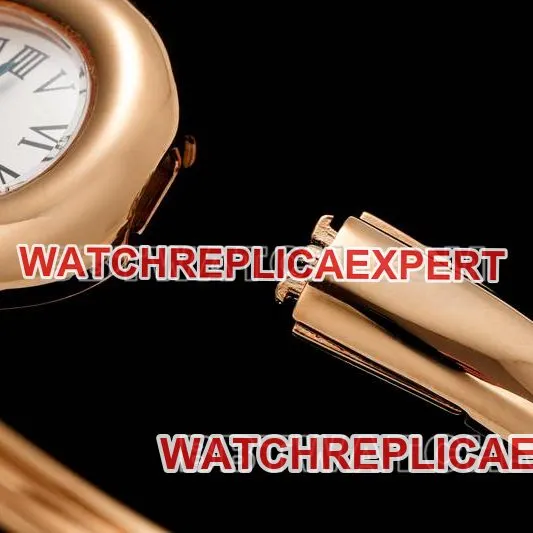 Cartier collectible watch BLS factory bathtub 15 size quartzrose gold bracelet watch front live photo