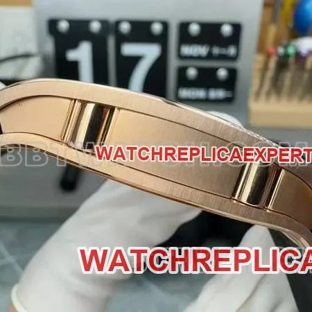 Richard Mille collectible watch rose gold hollow disc mechanical rubber model RM 67-01front live photo