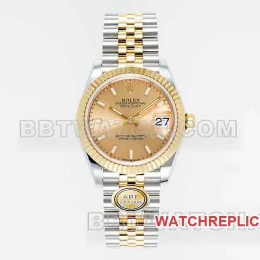 ARF FactoryRolex log top-tier gold plate 31mm gold five-lattice chain link 278273front live photo
