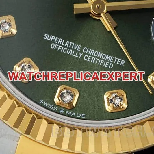 ARF FactoryRolex log 1:1top-tier replicagreen dial31mm gold triple link 278273front live photo