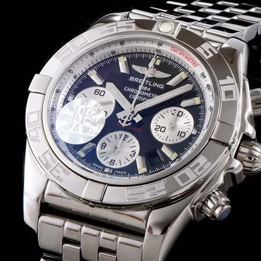 Breitlingtop-tierhigh-quality watch aviation chronograph series AB011011 men's steel bracelet mechanical watch front view