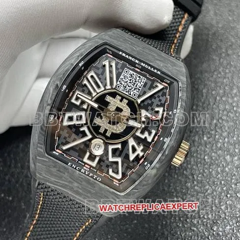 Franck Muller ABF factory watch V45black dial black shell leather braceletfront live photo