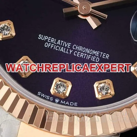 ARF FactoryRolex log 1:1super purple plate 31mm gold three-lattice chain link 278271front live photo