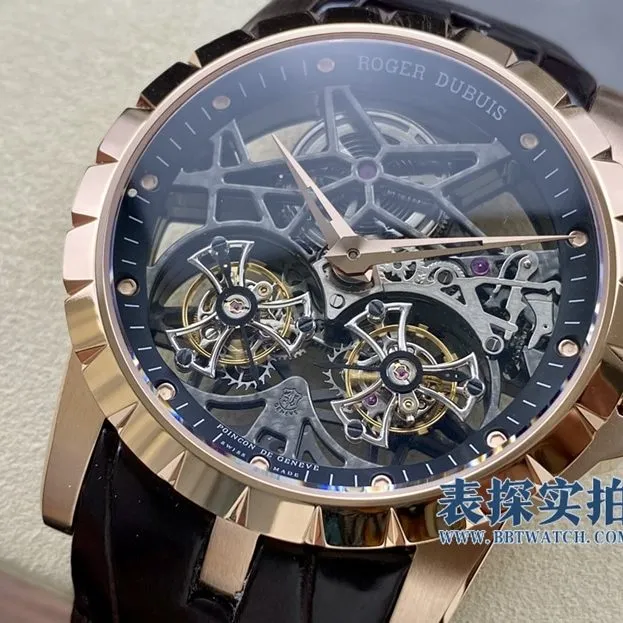 YS King Roger Dubuis watch rose gold hollow double flying tourbillonRDDBEX0283 side view