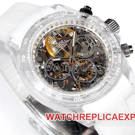 top-tier watch TW factory DaytonaRolex transparent case white rubber braceletfront live photo