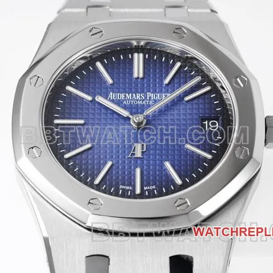 Audemars Piguet top collectible watches ZF Factory Royal Oak Smokey Blue Plate 2121 movement 15202 front real picture