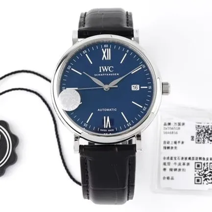 ZF Factorytop-tier watch IWC Portofino series automatic movementleather strap watch front view