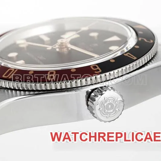 Tudor1:1replica watch ZF Factory Biwan black dial 39mm red and black circle steel bracelet model front live photo