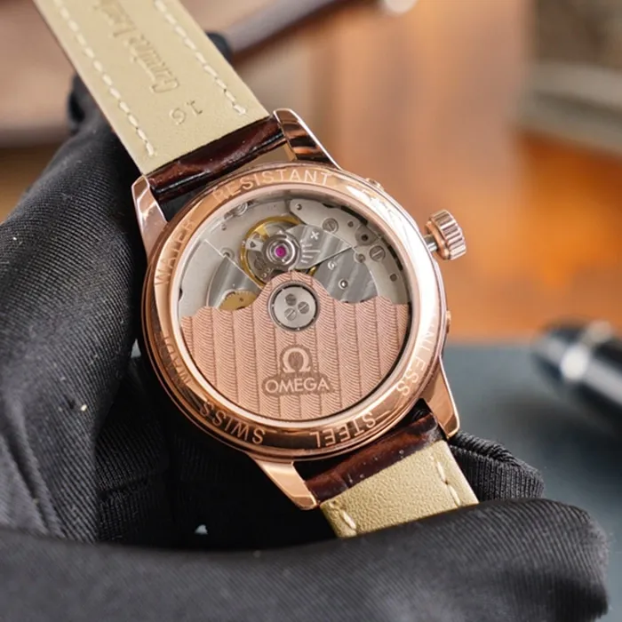 Omega complex function chronograph series perpetual calendar couple watch front view